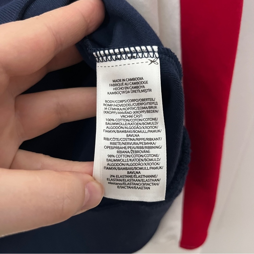 Polo Ralph Lauren Soft Cotton Quarter-Zip Pullover Red White Blue Colorblock XL - Picture 7 of 8